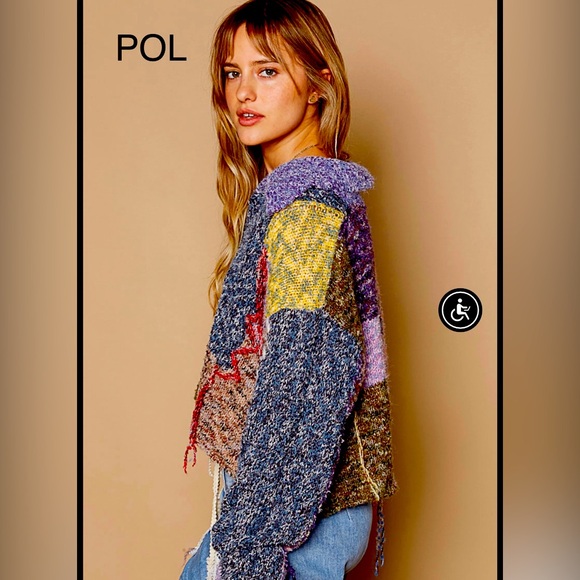 NEW!- BP30ππNEW!POL fantastic zip-front sweater in blue+lavender hues+aβ¦ - Picture 2 of 6